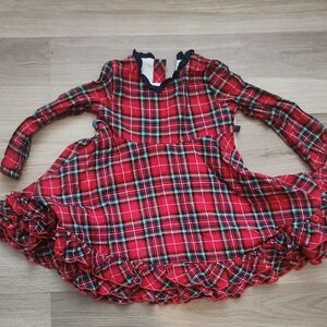 Sweet Honey Red Plaid Ruffle Dress